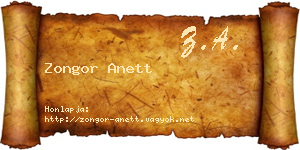 Zongor Anett névjegykártya