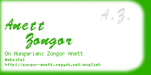 anett zongor business card